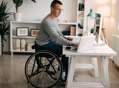 A man in his home office.