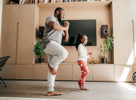 A daughter encouraging her dad to get healthier.