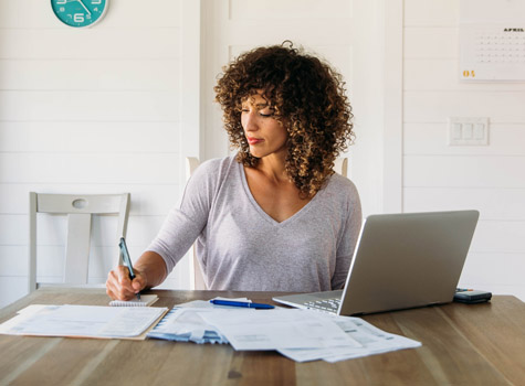 Young woman working on a laptop